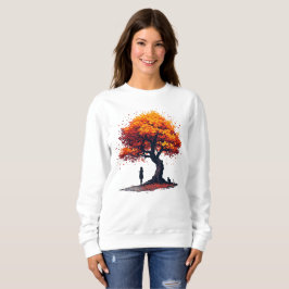 Camisa de manga larga del árbol de otoño acogedor