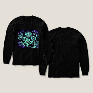 Camisa de manga larga gradiente de color púrpura y