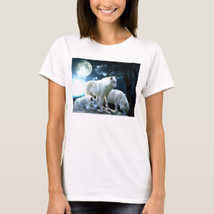 Camisa de manga larga llena de la luna del lobo