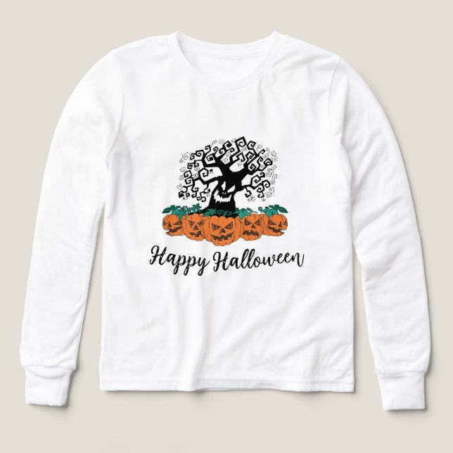 Camisa de manga larga para chicas en Halloween (Diseño frontal)