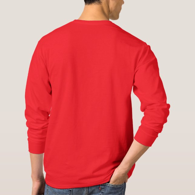 Camisa de manga larga para los hombres rojos (Reverso)