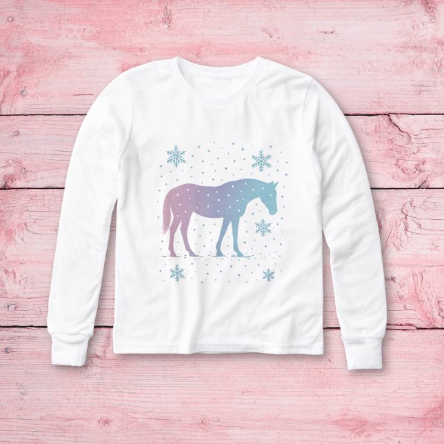 Camisa de manga larga para niñas con caballo - Cab (Subido por el creador)