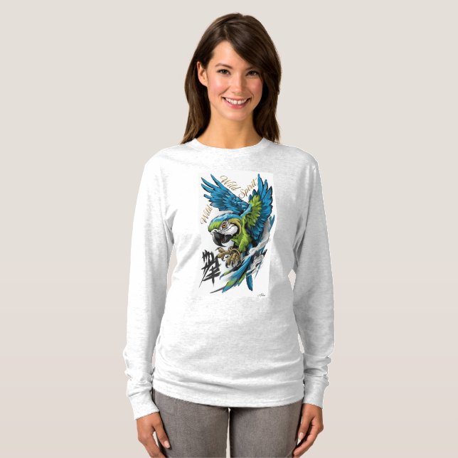 Camisa de manga larga Wild Spirit Macaw (Anverso completo)