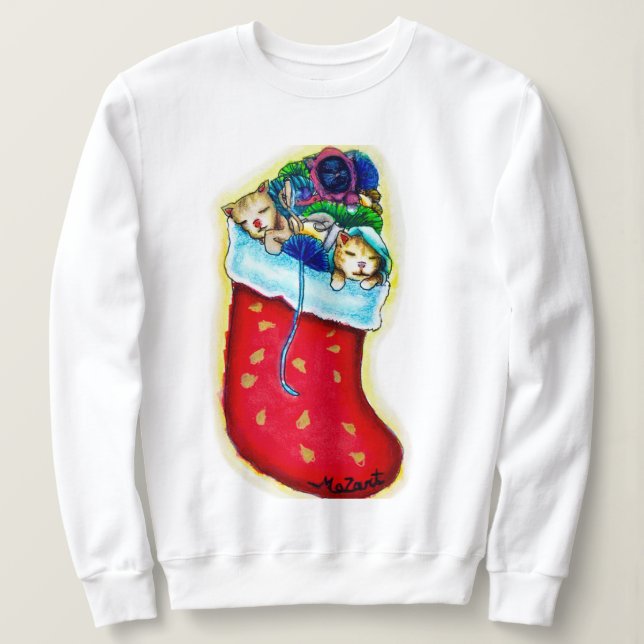 Camisa de manga larga y aguda de gatito (Anverso del diseño)