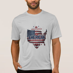 Camisa de mapa de bandera de Estados Unidos ligera