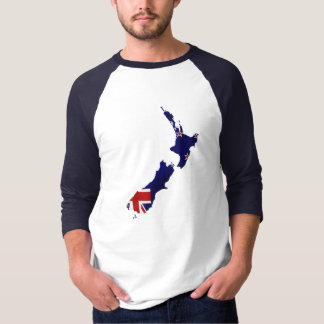 Camisa de mapa de la bandera de Nueva Zelanda