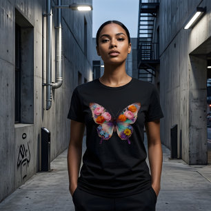 Camisa de mariposa colorida Floral Boho Estética T