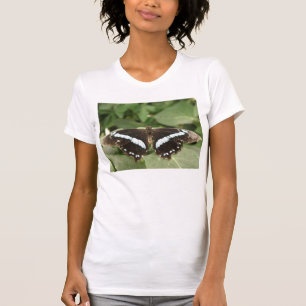 Camisa de mariposa tropical negra y blanca