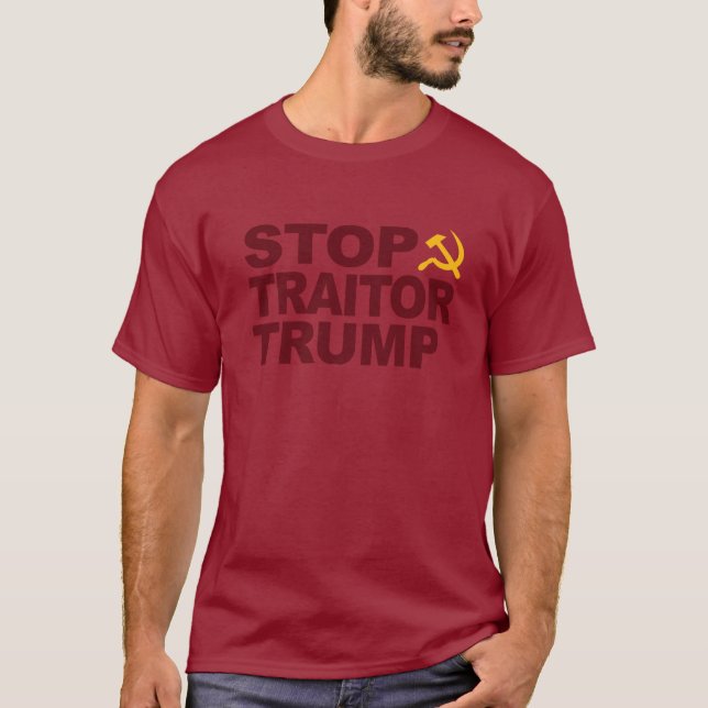 Camisa de marrón "Stop Traitor Trump" (Anverso)