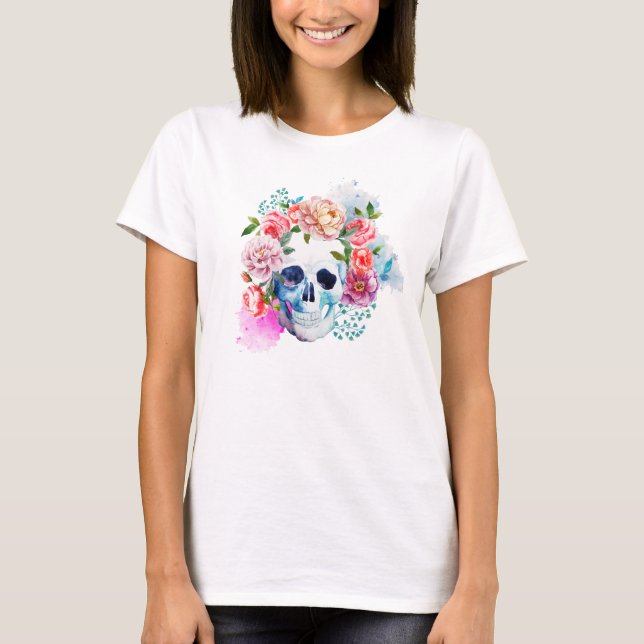 Camisa de Maternidad con Floral Dia de los Muertos (Anverso)