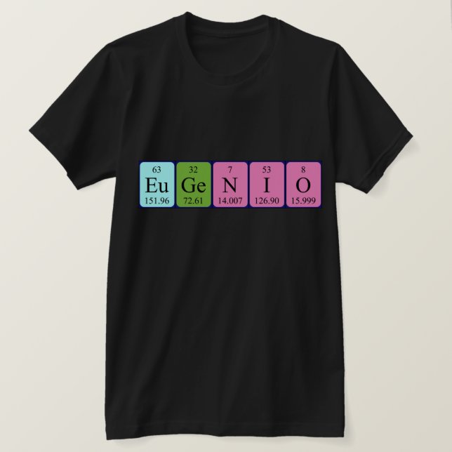 Camisa de mesa periódica Eugenio (Anverso del diseño)