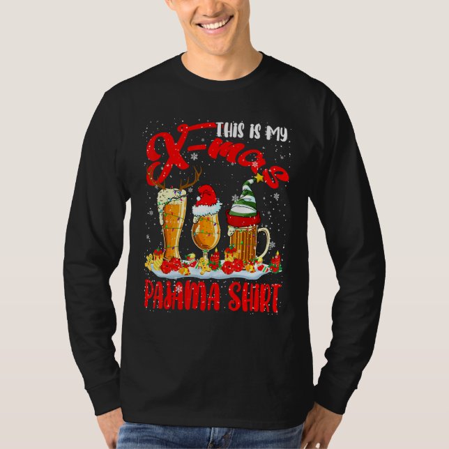 Camisa de mi X Mas Pajama Navidad Cerveza de elfo  (Anverso)