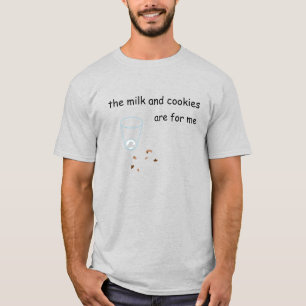 Camisa de migajas de leche y galletas