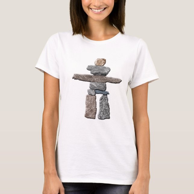 Camisa de moda Inuit Inukshuk, estadounidense nati (Anverso)