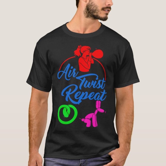 Camisa de modelación de globos, giro de aire repet (Anverso)