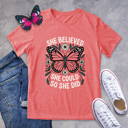 Camisa de motivación de la mariposa marcadamente a