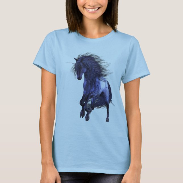 Camisa de mujer azul unicornio (Anverso)