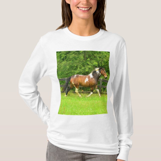 Camisa de mujer con estampa de caballo calico caba (Anverso)