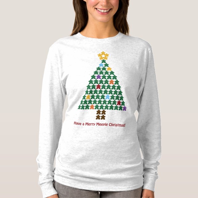 Camisa de mujer de árbol de navidad de merry Meepl (Anverso)
