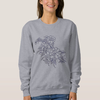 Camisa de mujer de arte de línea de ramo de rosa b