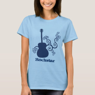Camisa de mujer de guitarra Rockstar, azul real
