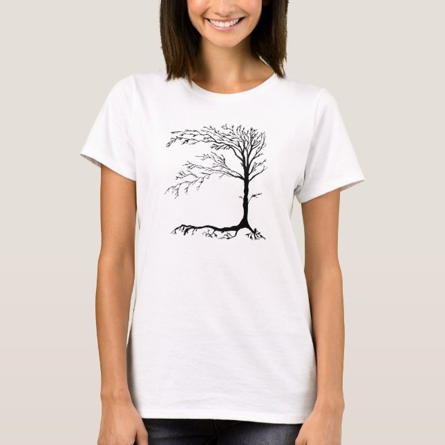 Camisa de mujer de manga larga con árbol primitivo (Anverso)