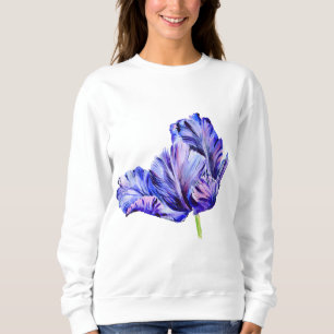 Camisa de mujer de tulipán de acuarela púrpura