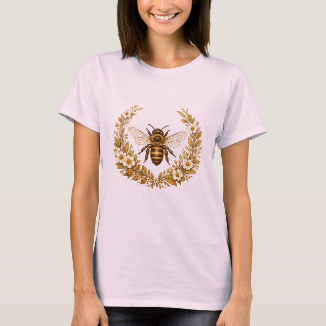 Camisa de mujer estilo vintage abeja melífera (Anverso)