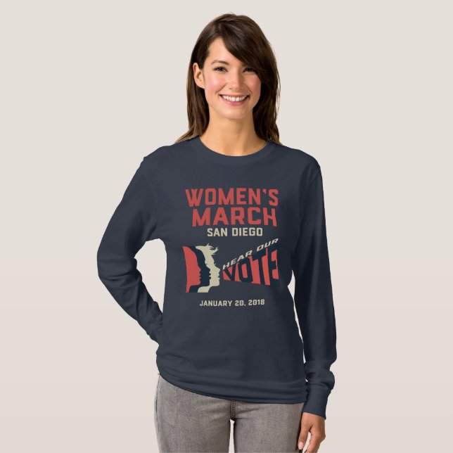 Camisa de mujer San Diego con manga larga (Anverso completo)