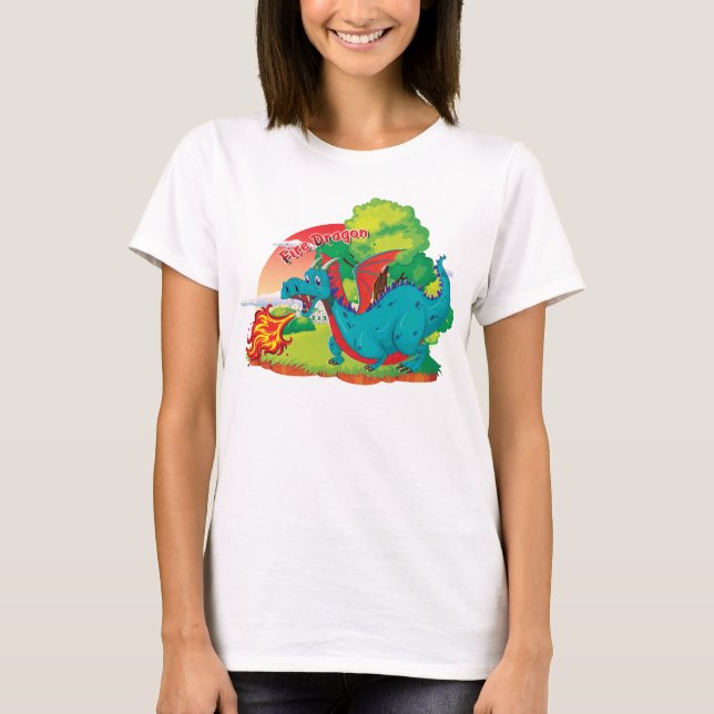 Camisa de mujeres dragón de fuego (Anverso)