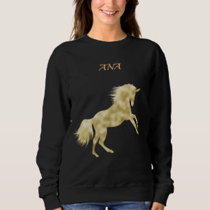 CAMISA DE MUJERES NEGRAS CON UNICORN DE ORO