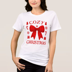 Camisa de Navidad acogedora con lazo de gingham ro