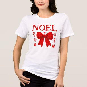 Camisa de Navidad con lazo de gingham rojo de Noel
