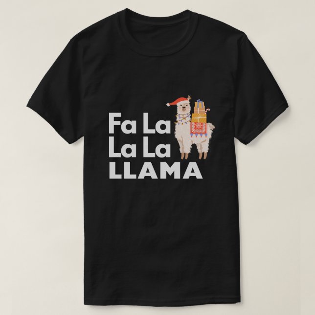 Camisa de Navidades Cute FA LA LLAMA (Diseño del anverso)