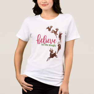 Camisa de Navidades purpurinas - Tee de "Believe i