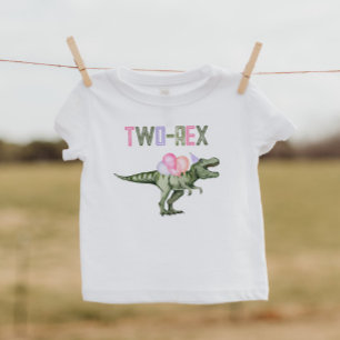 Camisa de niña de dos T-Rex de dinosaurio