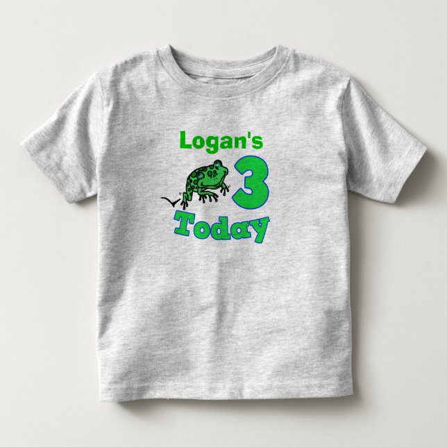 Camisa de niño de tercer cumpleaños de rana (Anverso)