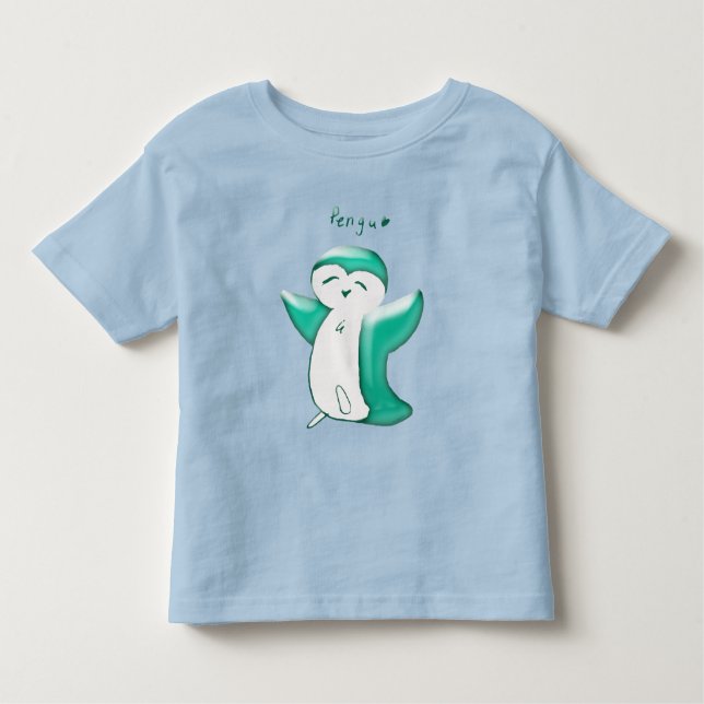 Camisa de niño Pengu Happy Penguin (Verde) (Anverso)