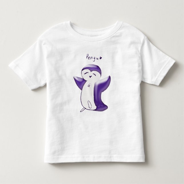 Camisa de niño Pengu Happy Penguin (Violeta) (Anverso)