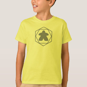 Camisa de niños de arte gris de Meeple en cualquie