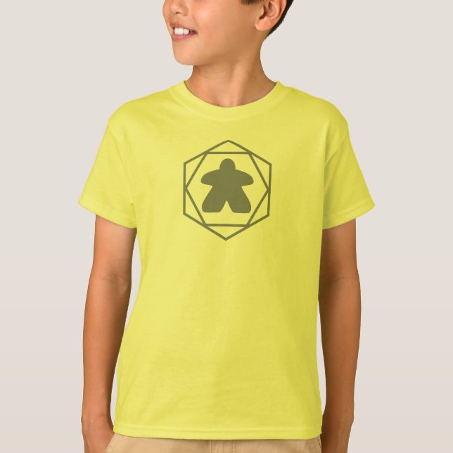 Camisa de niños de arte gris de Meeple en cualquie (Anverso)