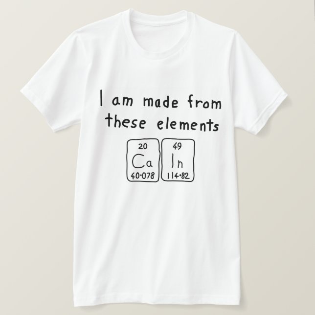 Camisa de nombre de tabla periódica (Anverso del diseño)