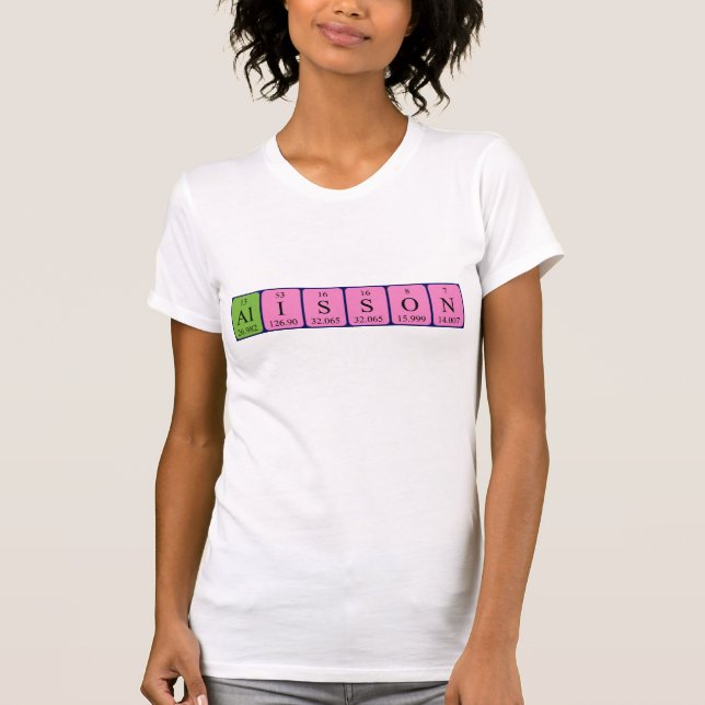 Camisa de nombre de tabla periódica Alisson (Anverso)