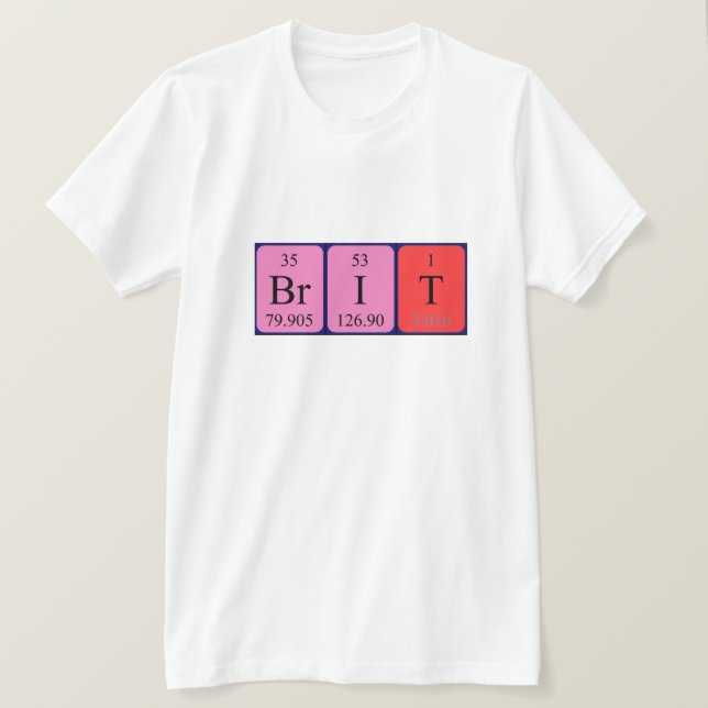 Camisa de nombre de tabla periódica Brit (Anverso del diseño)