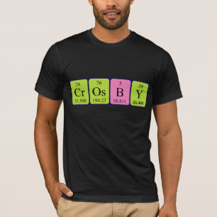 Camisa de nombre de tabla periódica cruzada