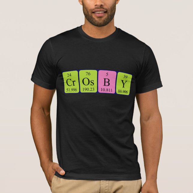 Camisa de nombre de tabla periódica cruzada (Anverso)