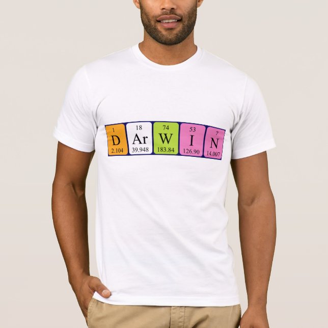 Camisa de nombre de tabla periódica Darwin (Anverso)