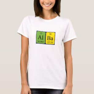 Camisa de nombre de tabla periódica de Alba