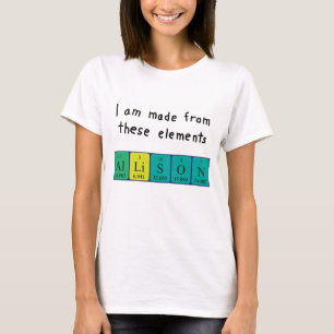 camisa de nombre de tabla periódica de Allison