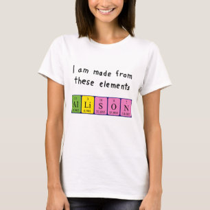 camisa de nombre de tabla periódica de Allison